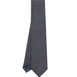 CRAVATTA CLASSICA IN LANA BLU SCURO Microfantasia fiore