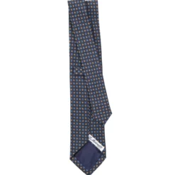 CRAVATTA CLASSICA IN LANA BLU SCURO Microfantasia fiore