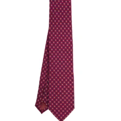 CRAVATTA CLASSICA IN LANA FUCSIA Microfantasia fiore