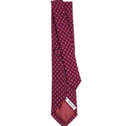 CRAVATTA CLASSICA IN LANA FUCSIA Microfantasia fiore