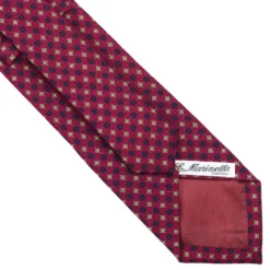 CRAVATTA CLASSICA IN LANA FUCSIA Microfantasia fiore