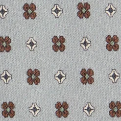 CRAVATTA CLASSICA IN LANA GRIGIO CHIARO Microfantasia fiore