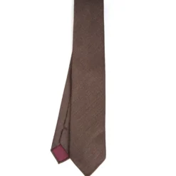CRAVATTA CLASSICA IN LANA SFODERATA MARRONE BORDEAUX Bicolore