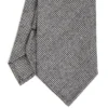 CRAVATTA CLASSICA IN LANA SFODERATA GRIGIO SCURO Pied de poule