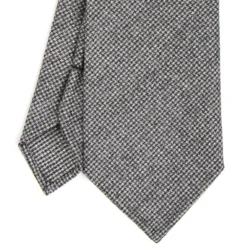 CRAVATTA CLASSICA IN LANA SFODERATA GRIGIO SCURO Pied de poule