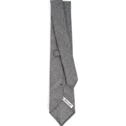 CRAVATTA CLASSICA IN LANA SFODERATA GRIGIO SCURO Pied de poule