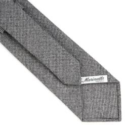 CRAVATTA CLASSICA IN LANA SFODERATA GRIGIO SCURO Pied de poule