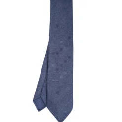 CRAVATTA CLASSICA IN LANA SFODERATA BLU Pied de poule
