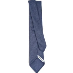 CRAVATTA CLASSICA IN LANA SFODERATA BLU Pied de poule