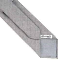 CRAVATTA CLASSICA IN LANA SFODERATA GRIGIO CHIARO Bicolore