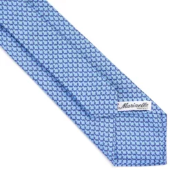 CRAVATTA CLASSICA IN SETA AZZURRO Microfantasia m geometrica