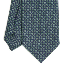 CRAVATTA CLASSICA IN SETA BLU SCURO Microfantasia m geometrica