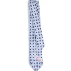 CRAVATTA DONNA CLASSICA IN SETA STAMPATA AZZURRA Microfantasia inspirazione foulard