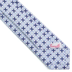 CRAVATTA DONNA CLASSICA IN SETA STAMPATA AZZURRA Microfantasia inspirazione foulard