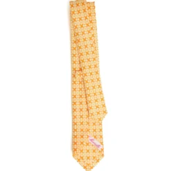 CRAVATTA DONNA CLASSICA IN SETA STAMPATA GIALLA Microfantasia inspirazione foulard