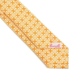 CRAVATTA DONNA CLASSICA IN SETA STAMPATA GIALLA Microfantasia inspirazione foulard