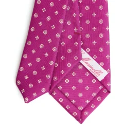 CRAVATTA DONNA CLASSICA IN SETA STAMPATA FUCSIA Microfantasia fiore