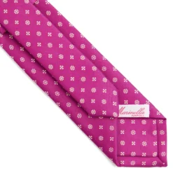 CRAVATTA DONNA CLASSICA IN SETA STAMPATA FUCSIA Microfantasia fiore
