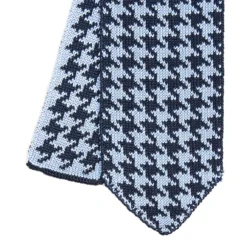 CRAVATTA DONNA TRICOT IN SETA AZZURRA Pied de poule
