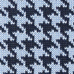 CRAVATTA DONNA TRICOT IN SETA AZZURRA Pied de poule
