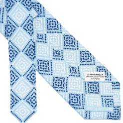 CRAVATTA IN SETA AZZURRA Collezione archivio anno 1982