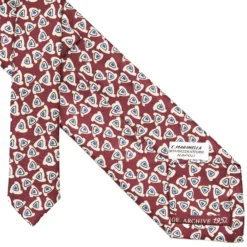 CRAVATTA IN SETA BORDEAUX Collezione archivio anno 1952