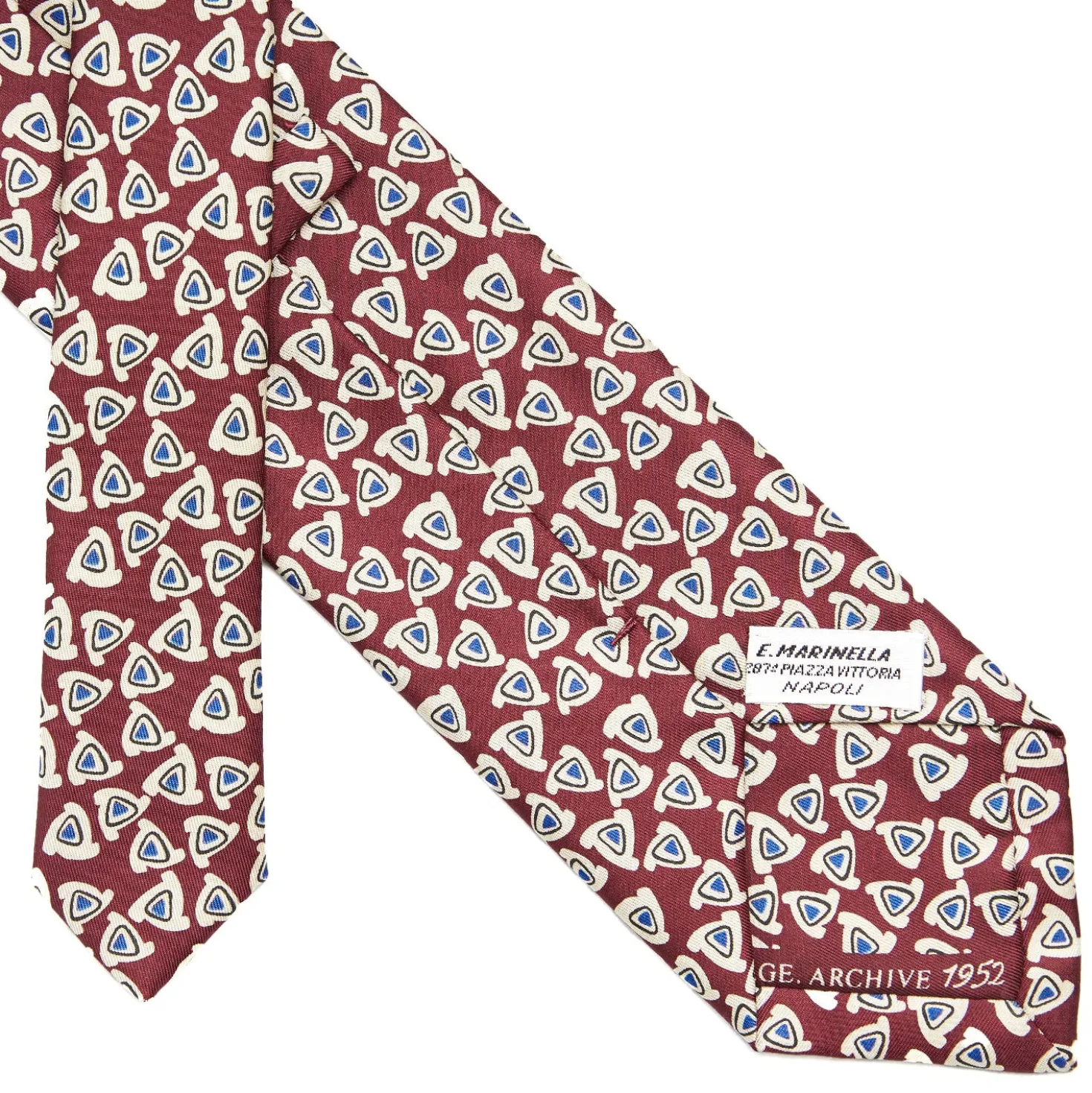 CRAVATTA IN SETA BORDEAUX Collezione archivio anno 1952