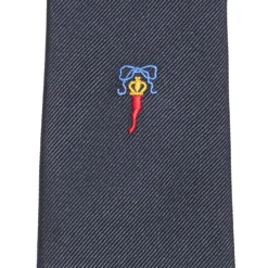 CRAVATTA IN SETA JACQUARD BLU Con cornetto sottonodo