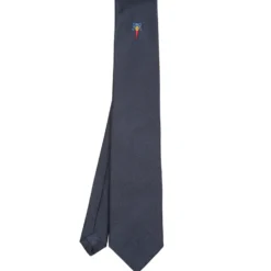CRAVATTA IN SETA JACQUARD BLU Con cornetto sottonodo