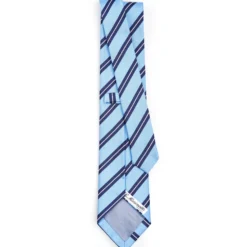 CRAVATTA REGIMENTAL IN SETA AZZURRA Righe blu e bianche