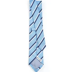 CRAVATTA REGIMENTAL IN SETA AZZURRA Righe blu e bianche