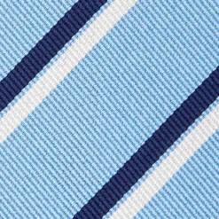 CRAVATTA REGIMENTAL IN SETA AZZURRA Righe blu e bianche