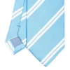 CRAVATTA REGIMENTAL IN SETA AZZURRA Righe bianche