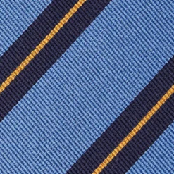 CRAVATTA REGIMENTAL IN SETA AZZURRO POLVERE Righe blu