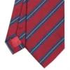 CRAVATTA REGIMENTAL IN SETA BORDEAUX Righe blu e beige