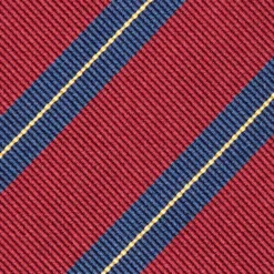 CRAVATTA REGIMENTAL IN SETA BORDEAUX Righe blu e beige
