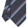 CRAVATTA REGIMENTAL IN SETA BLU SCURO Righe marroni e azzurre