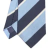 CRAVATTA REGIMENTAL IN SETA BLU SCURO Righe azzurre e bianche