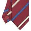 CRAVATTA REGIMENTAL IN SETA BORDEAUX Righe beige e azzurre