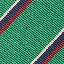 CRAVATTA REGIMENTAL IN SETA VERDE SCURO Righe blu e bordeaux