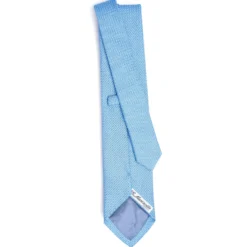 CRAVATTA SARTORIALE AZZURRA In garza di seta