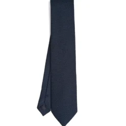 CRAVATTA SARTORIALE BLU SCURO In garza di seta