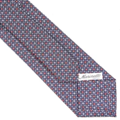CRAVATTA SARTORIALE CLASSICA IN SETA BLU SCURO Microfantasia fiore