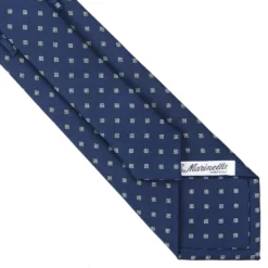 CRAVATTA SARTORIALE CLASSICA IN SETA BLU SCURO Microfantasia fiore