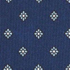 CRAVATTA SARTORIALE CLASSICA IN SETA BLU SCURO Microfantasia fiore