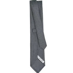 CRAVATTA SARTORIALE CLASSICA IN SETA BLU SCURO Microfantasia geometrica