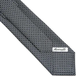 CRAVATTA SARTORIALE CLASSICA IN SETA BLU SCURO Microfantasia geometrica