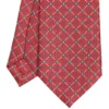 CRAVATTA SARTORIALE CLASSICA IN SETA BORDEAUX Microfantasia fiore