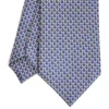 CRAVATTA SARTORIALE CLASSICA IN SETA BLU SCURO Microfantasia m geometrica