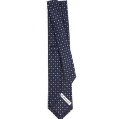CRAVATTA SARTORIALE CLASSICA IN SETA BLU SCURO Microfantasia fiore